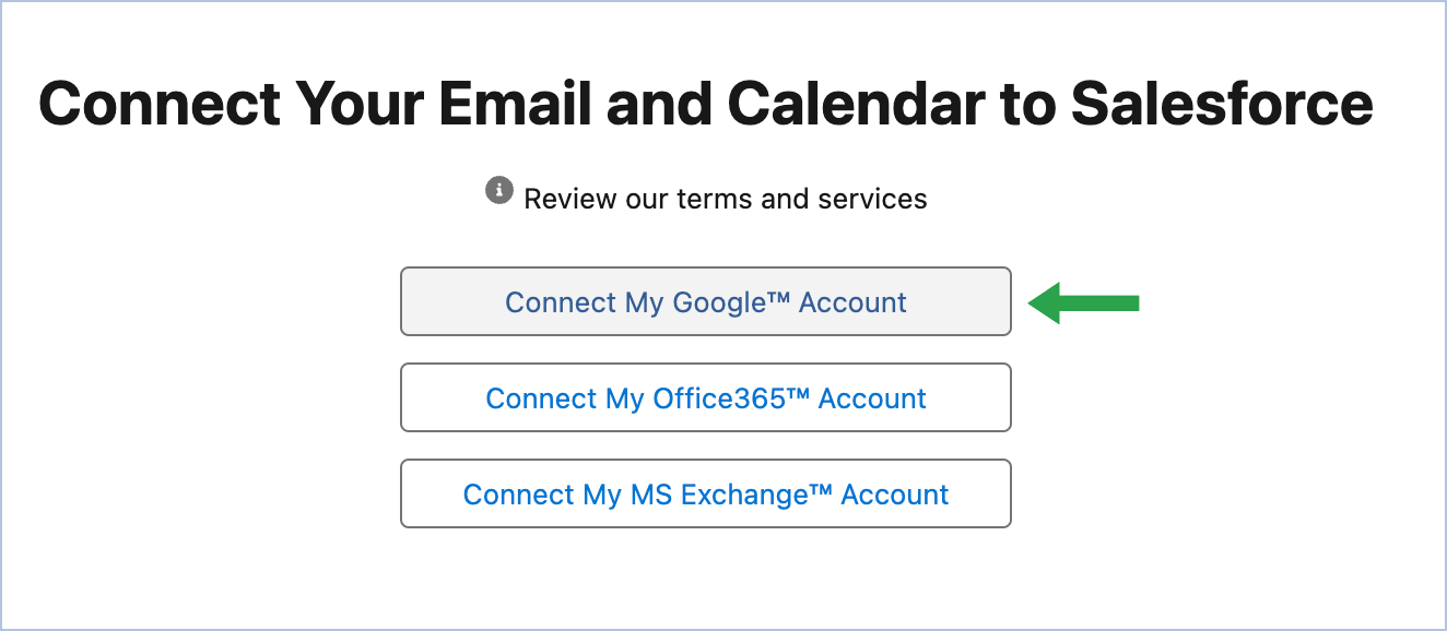 Auswahl von Google als E-Mail-Dienstanbieter