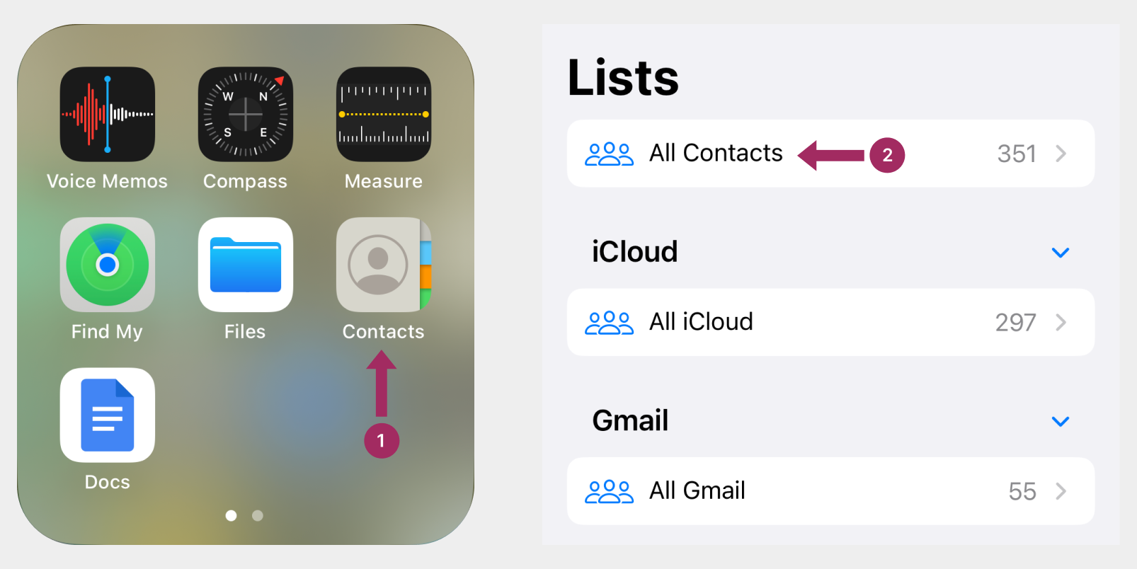 Mengakses kontak di iOS