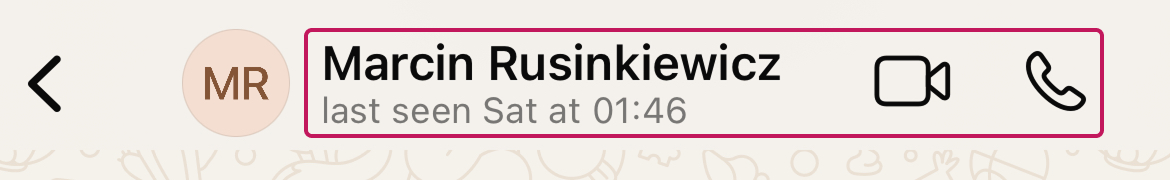 WhatsApp 聊天中的联系人姓名