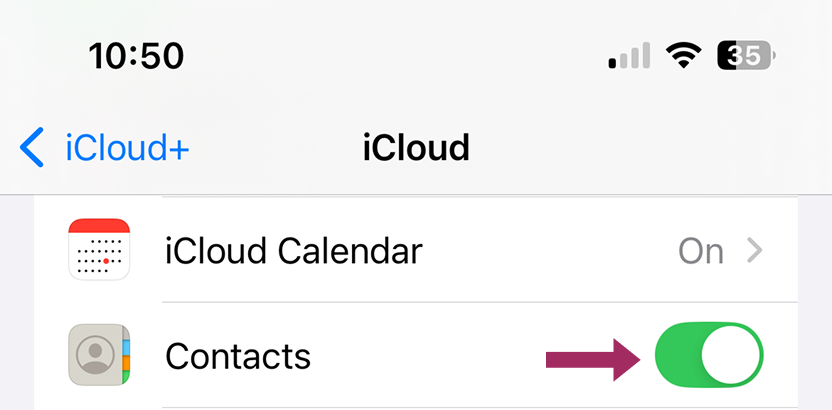 iPhone 설정의 연락처 앱