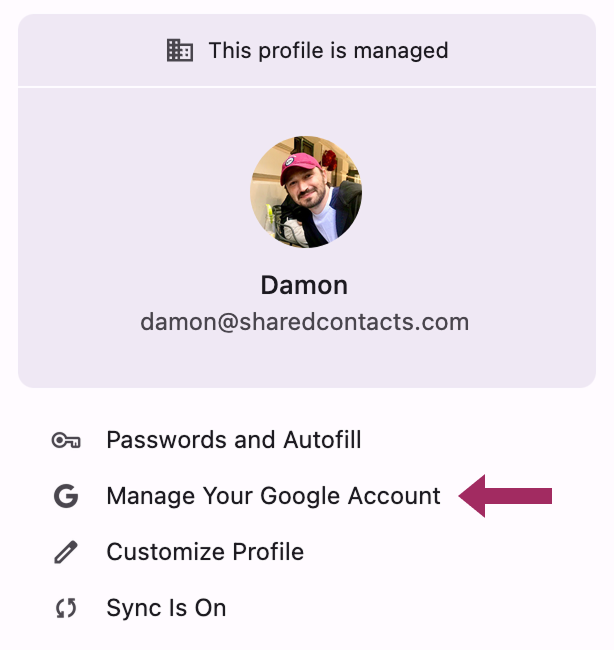 Manage your Google account