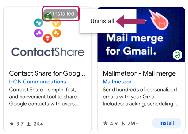 How to uninstall the application