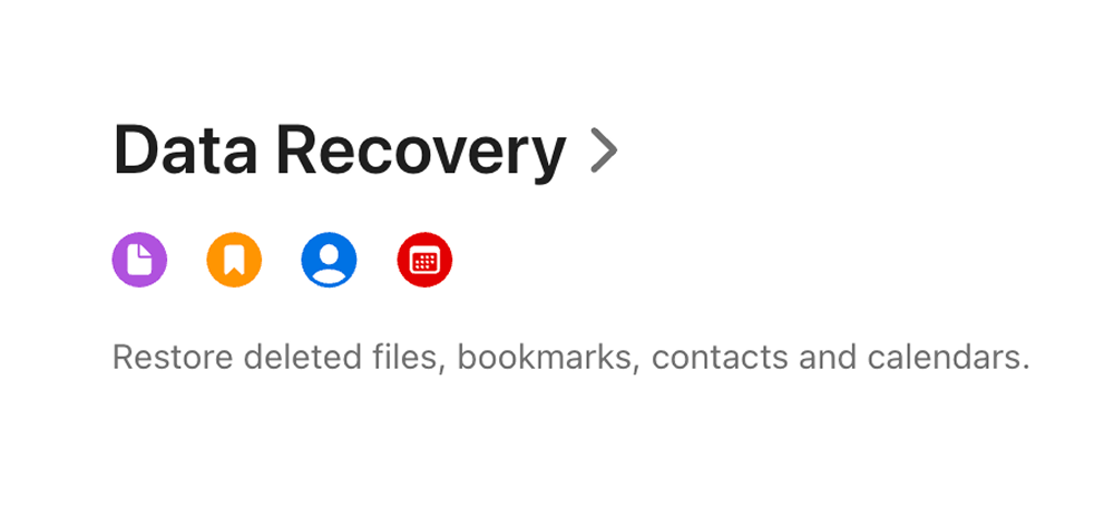 在 iCloud 中恢复数据