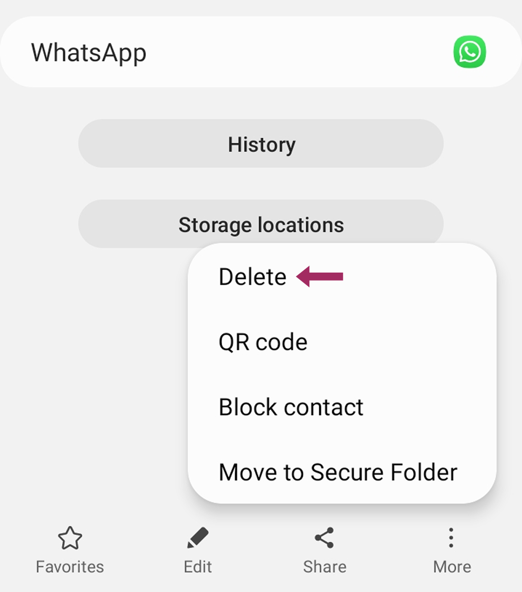 删除 WhatsApp 联系人