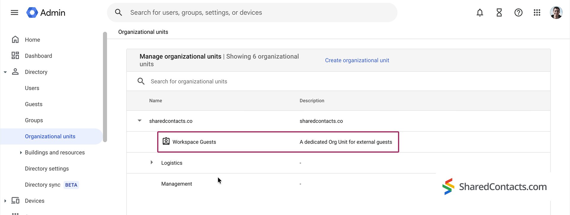 Google Workspace Guests in Admin Console