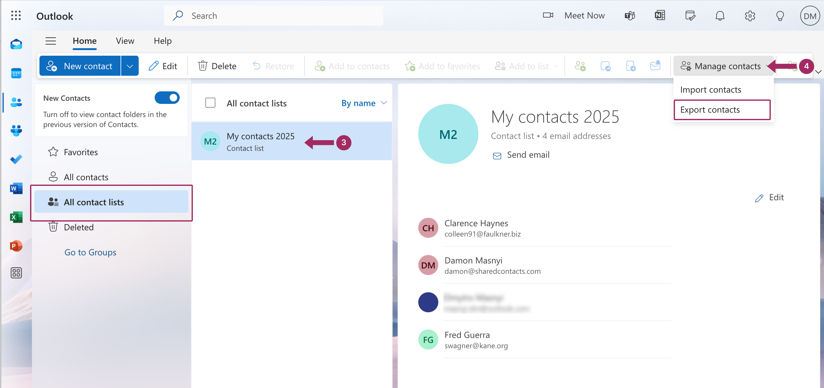 Come esportare i contatti in Microsoft Office