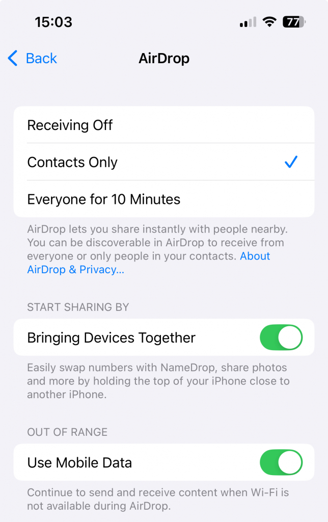 How to activate Name Drop on iPhone in iOS 17