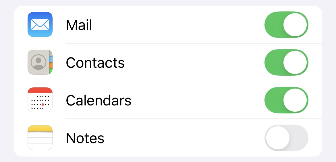 iOS 中的联系人同步开关