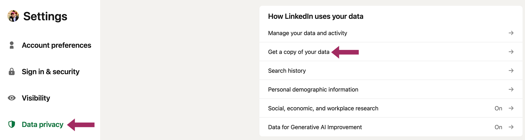 LinkedIn 账户设置