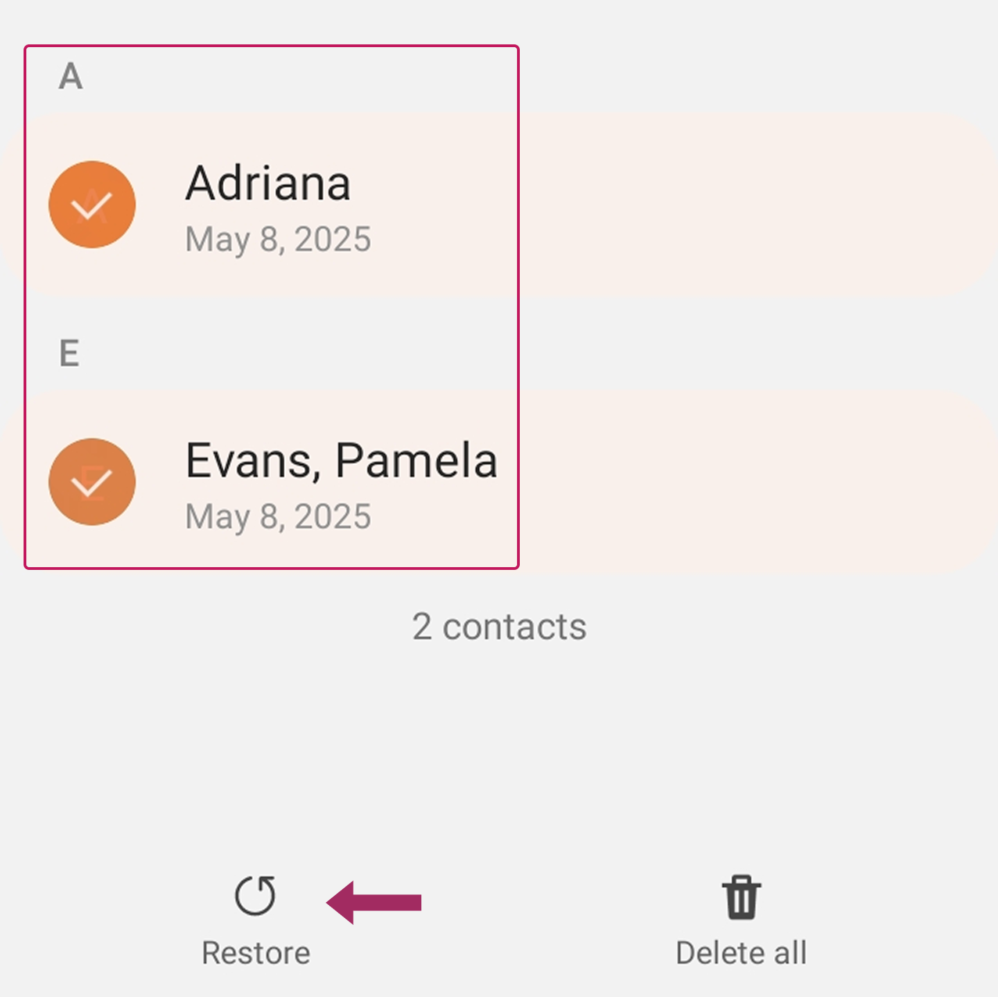 在安卓系统上恢复已删除的联系人