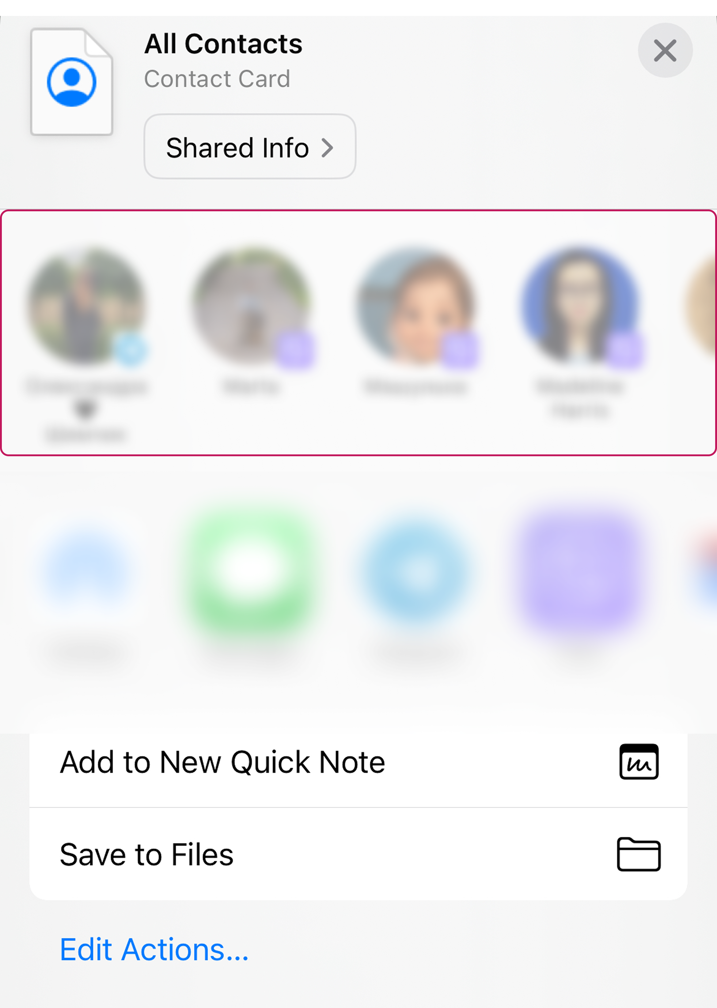 iPhone에 연락처 카드 저장