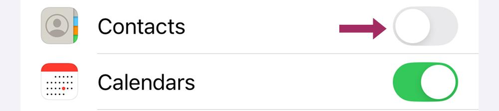 关闭 iPhone 上的通讯录同步