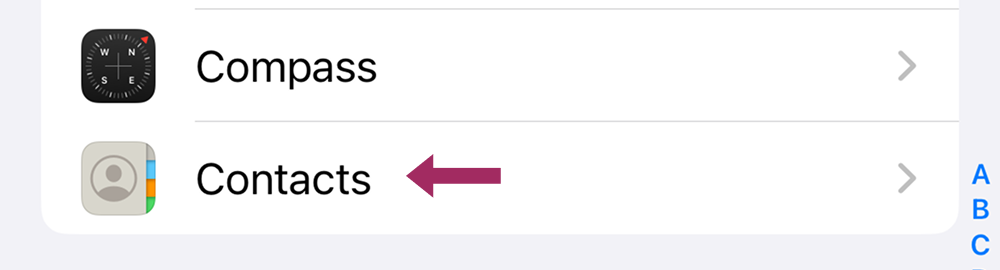 iPhone 上的联系人应用程序