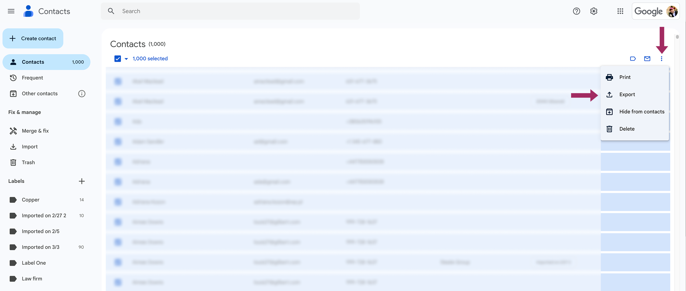 如何从 Gmail 导出联系人