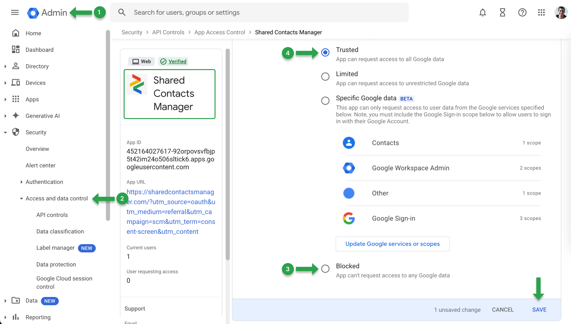Ta bort administratörsrestriktioner från tredjepartsapplikationer i Google Workspace för att eliminera felet 400 admin_policy_enforced.