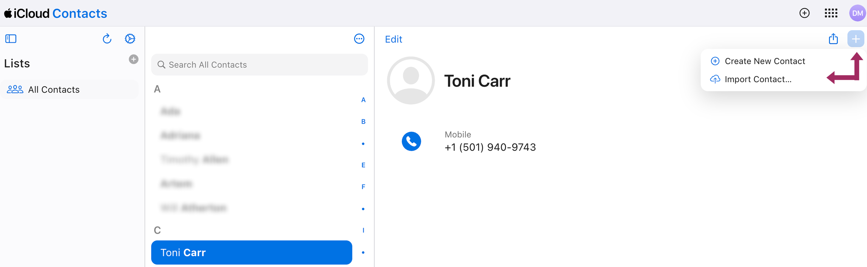 将 Google 联系人导入 iCloud