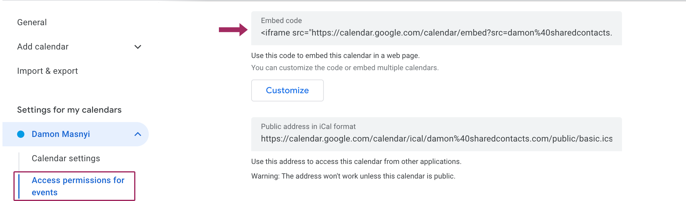 Langkah-langkah untuk menyematkan Kalender Google